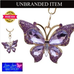 BAG CHARM / KEYCHAIN: Beautiful Butterfly Rhinestone Keychain, NWOT